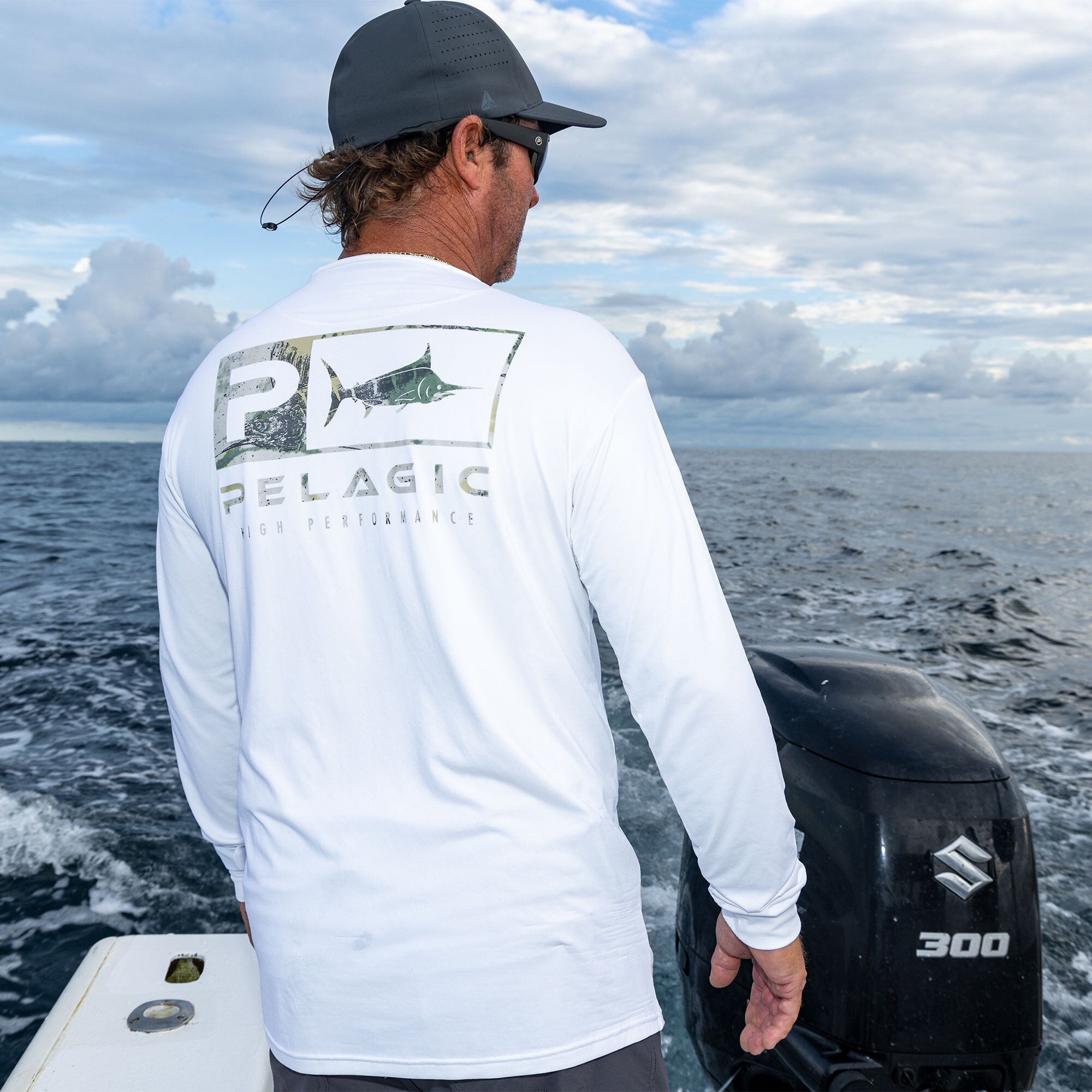 Pelagic Aquatek Icon Fishing Shirt Open Seas Camo Light Grey / S