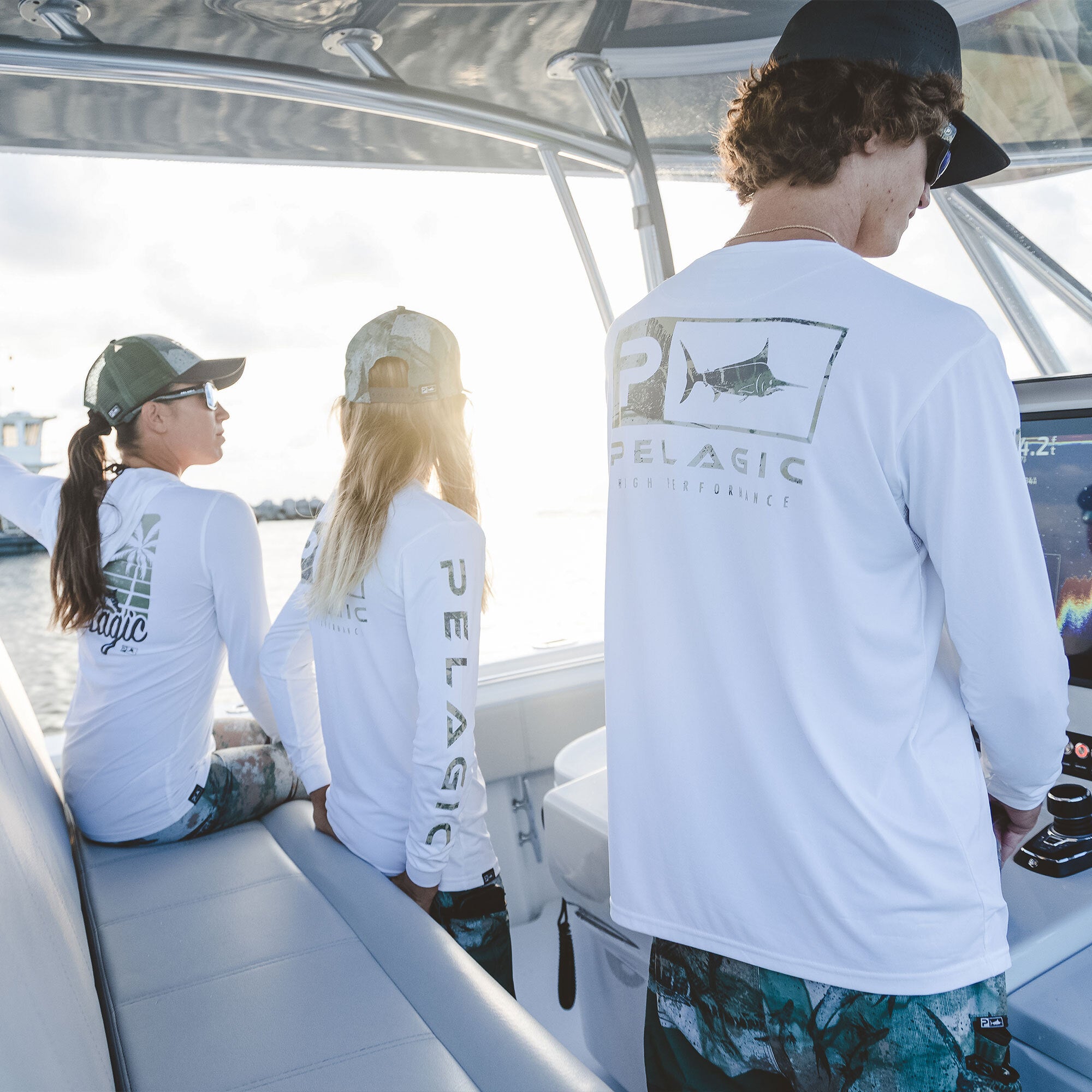 Pelagic Aquatek Icon Fishing Shirt Open Seas Camo White / 2XL