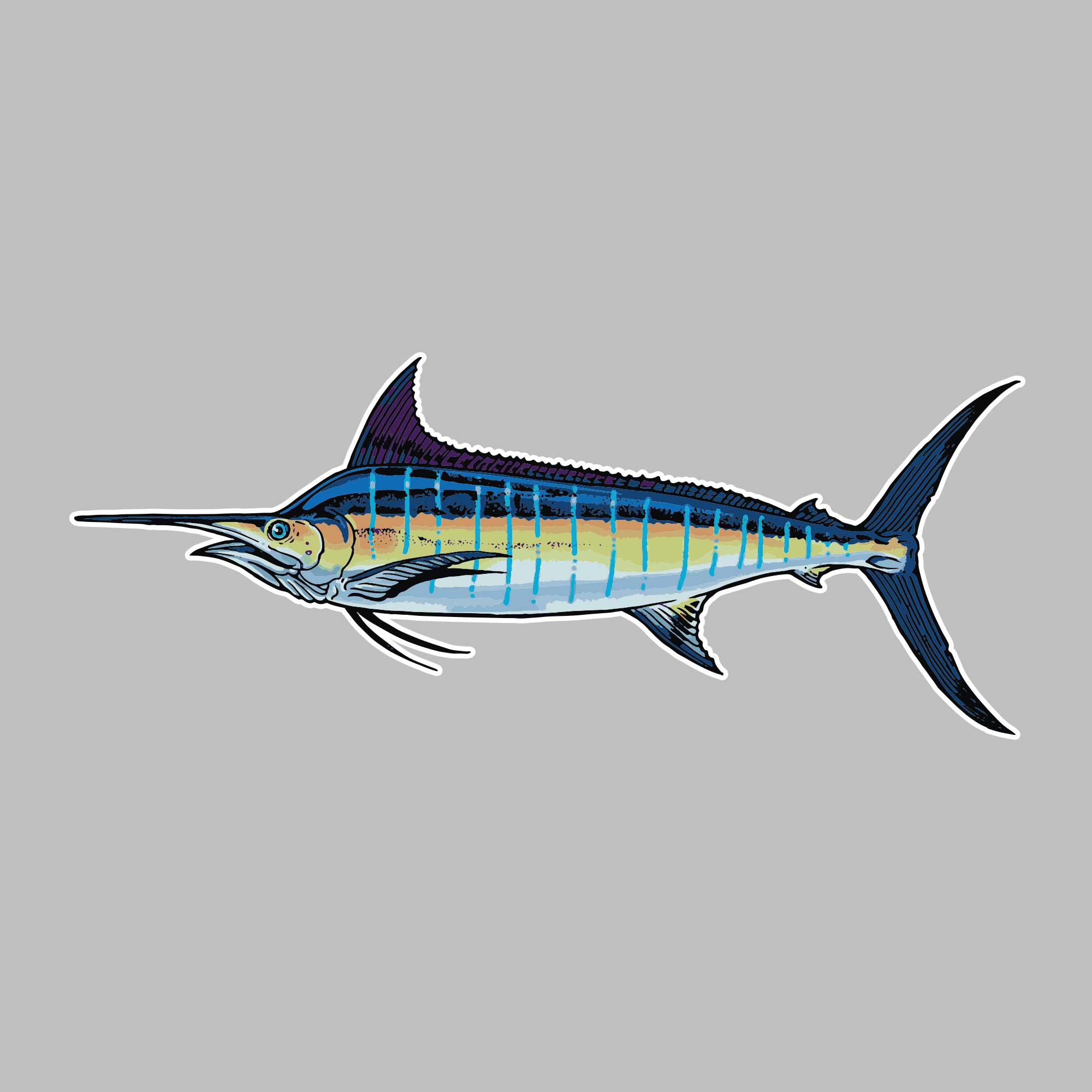 Blue Marlin Decal  PELAGIC Fishing Gear