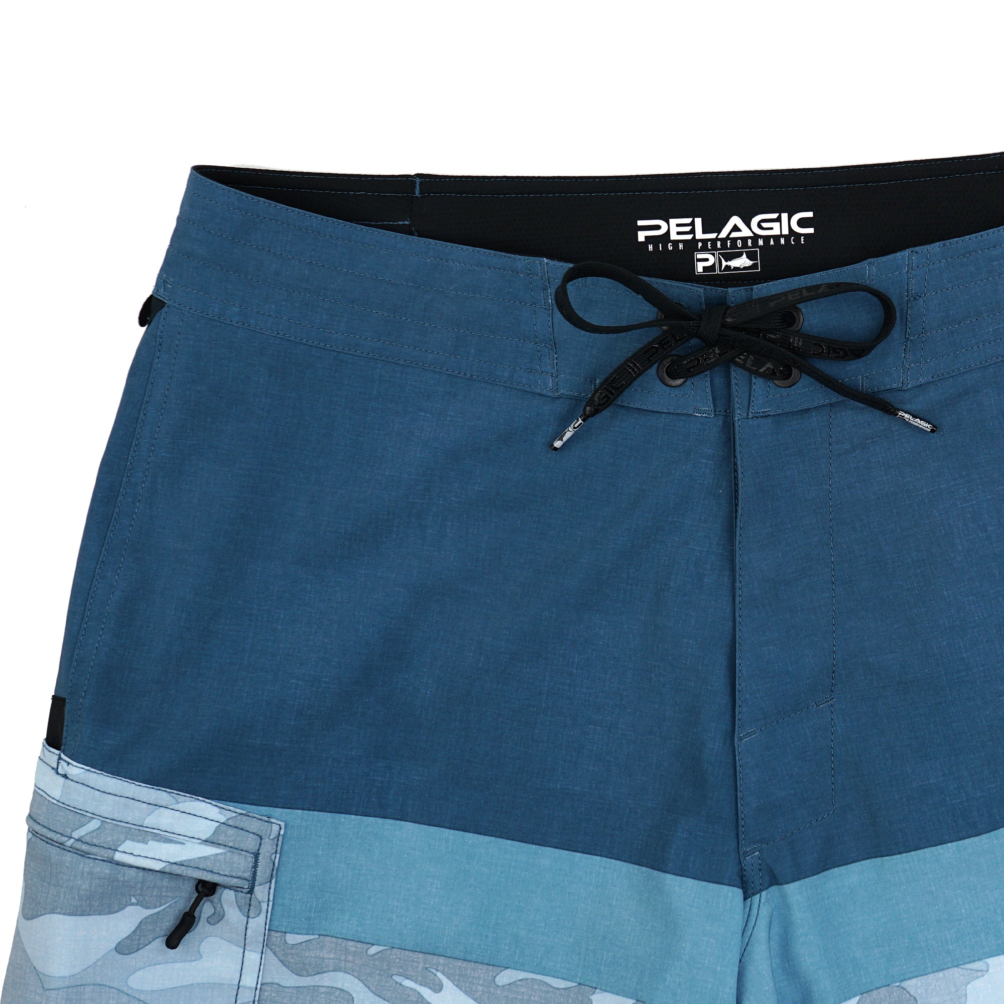 Pelagic Blue Water Fishing Shorts - Fish Camo Slate - 38
