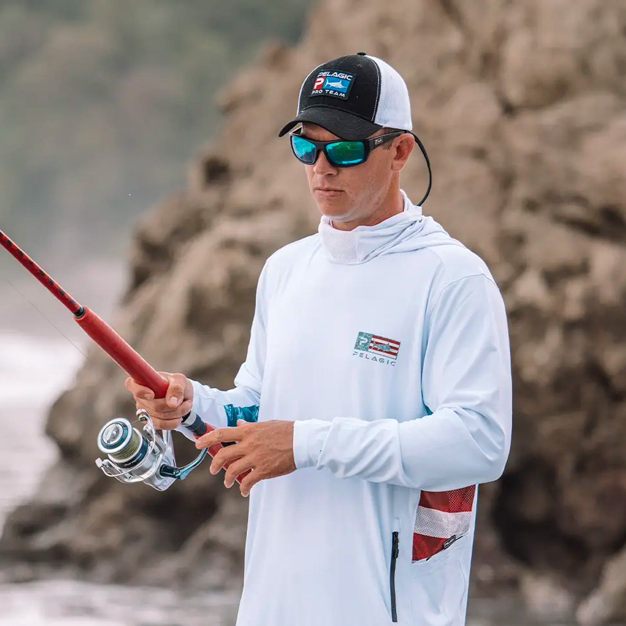 Pelagic Gear Hooded Fishing Shirt Men's Upf 50+ Sun Protection