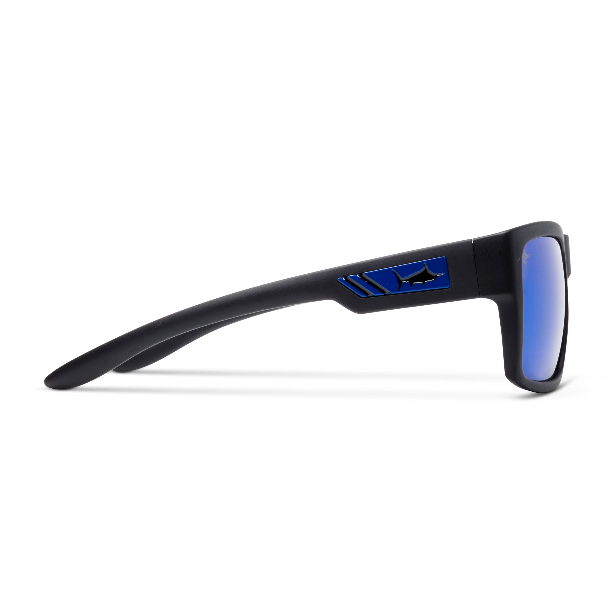 Pelagic Shark Bite Sunglasses - Matte Black/Blue Mirror